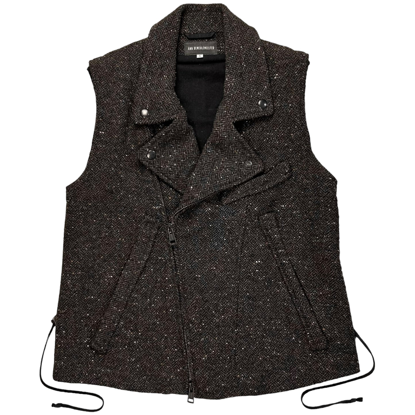 Ann Demeulemeester String Biker Wool Vest