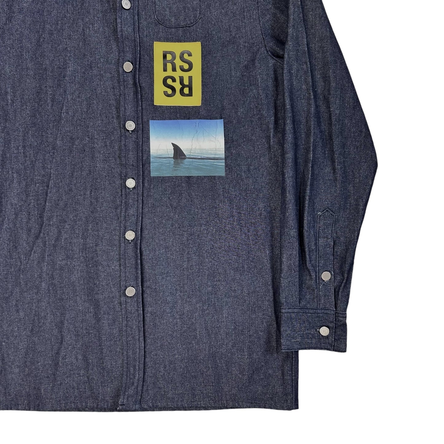 Raf Simons Shark Print RS Denim Shirt - SS15