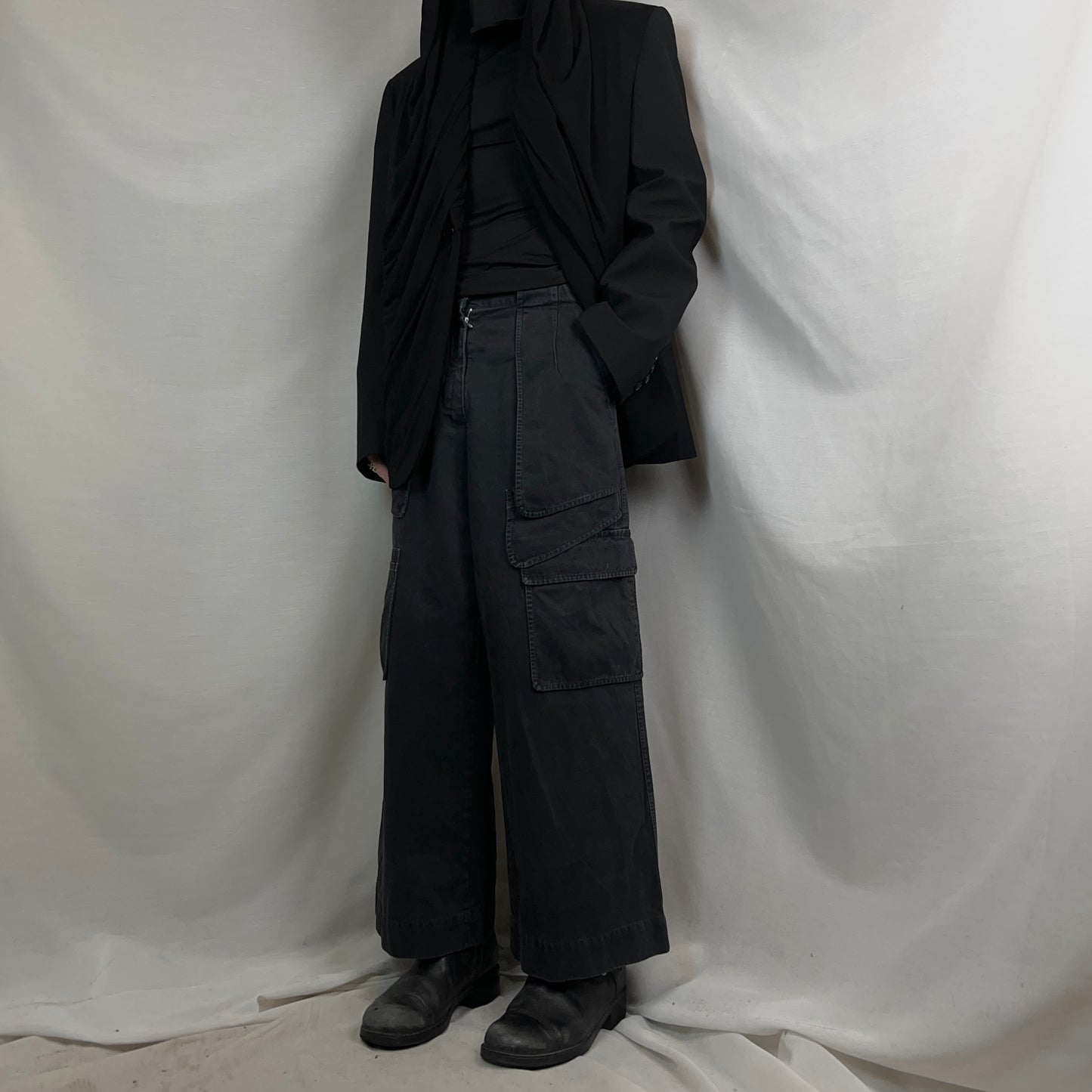 Dries Van Noten Wide Asymmetric Multi Cargo Pants