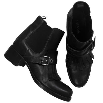 Prada Belted Tassel Chelsea Boots