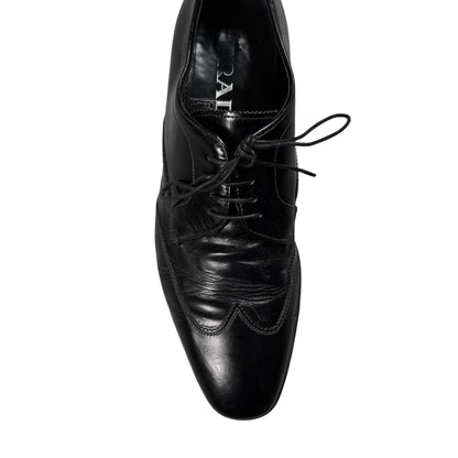 Prada Metal Logo Heel Derbies