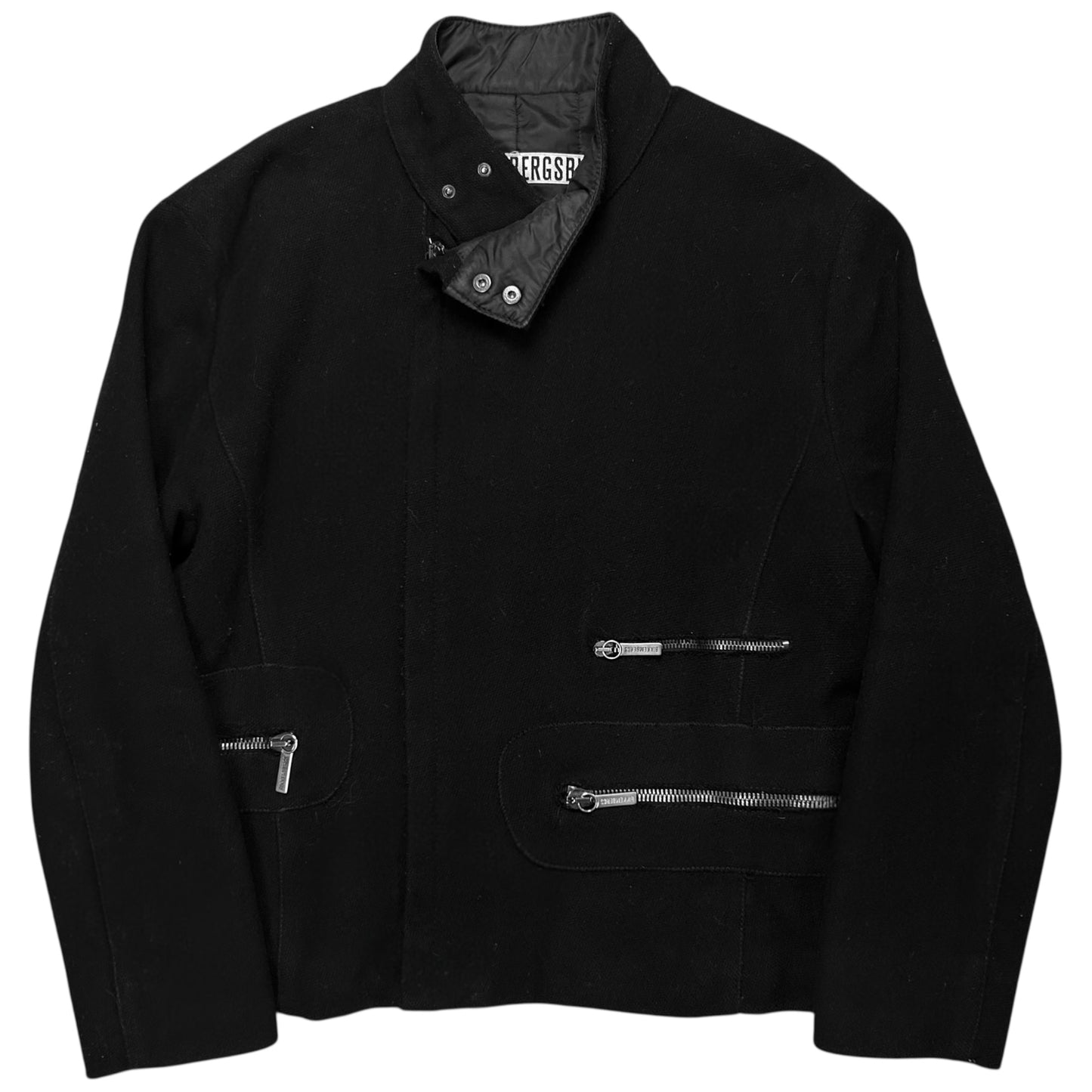 Dirk Bikkembergs Multi Back Zip Wool Bomber Jacket