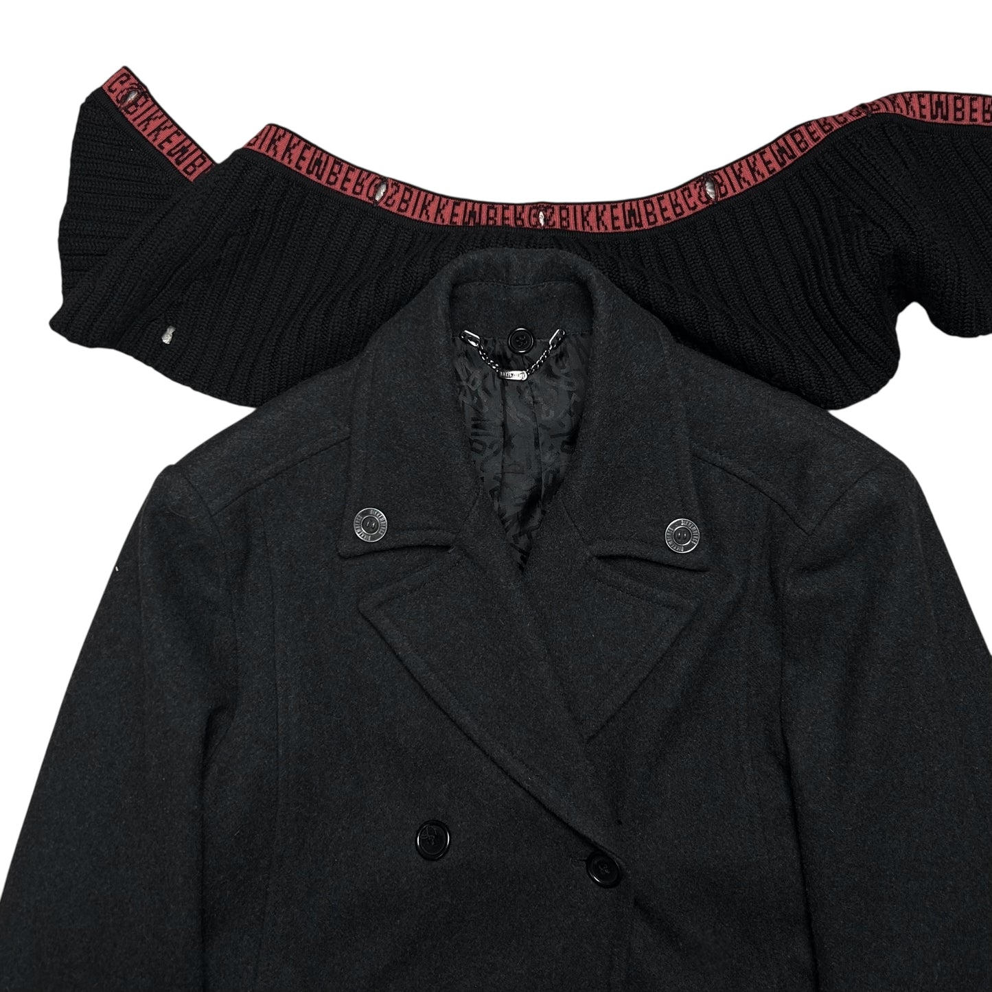 Dirk Bikkembergs Scarfed Caban Wool Jacket