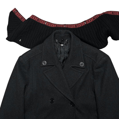 Dirk Bikkembergs Scarfed Caban Wool Jacket