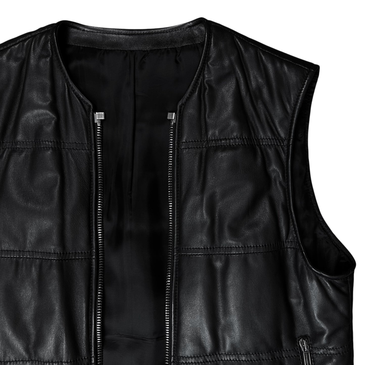 Dirk Bikkembergs Double Layered Zip Bomber Leather Jacket