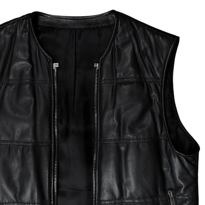 Dirk Bikkembergs Double Layered Zip Bomber Leather Jacket