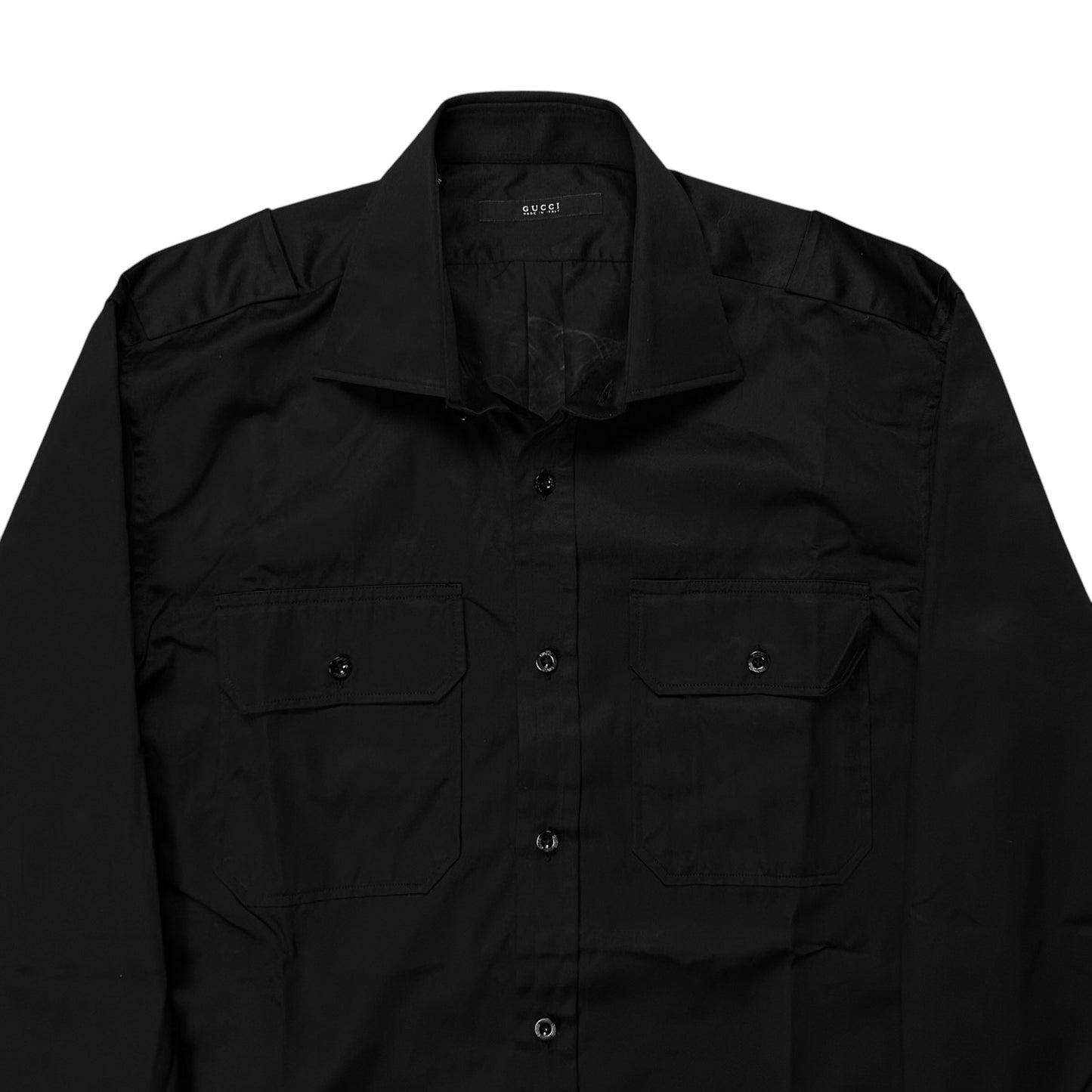 Gucci by Tom Ford Military Satin Shirt - 90s
