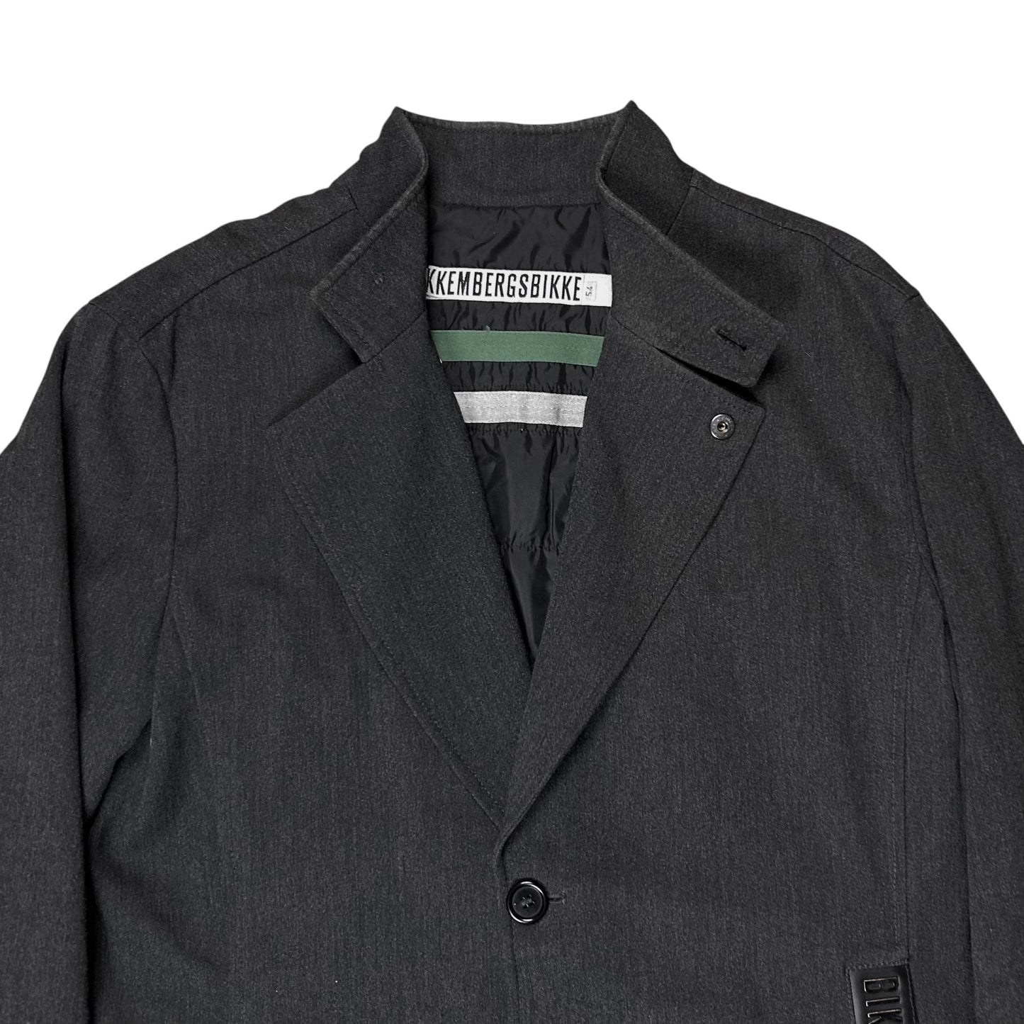Dirk Bikkembergs Metal Leather Pocket Wool Coat