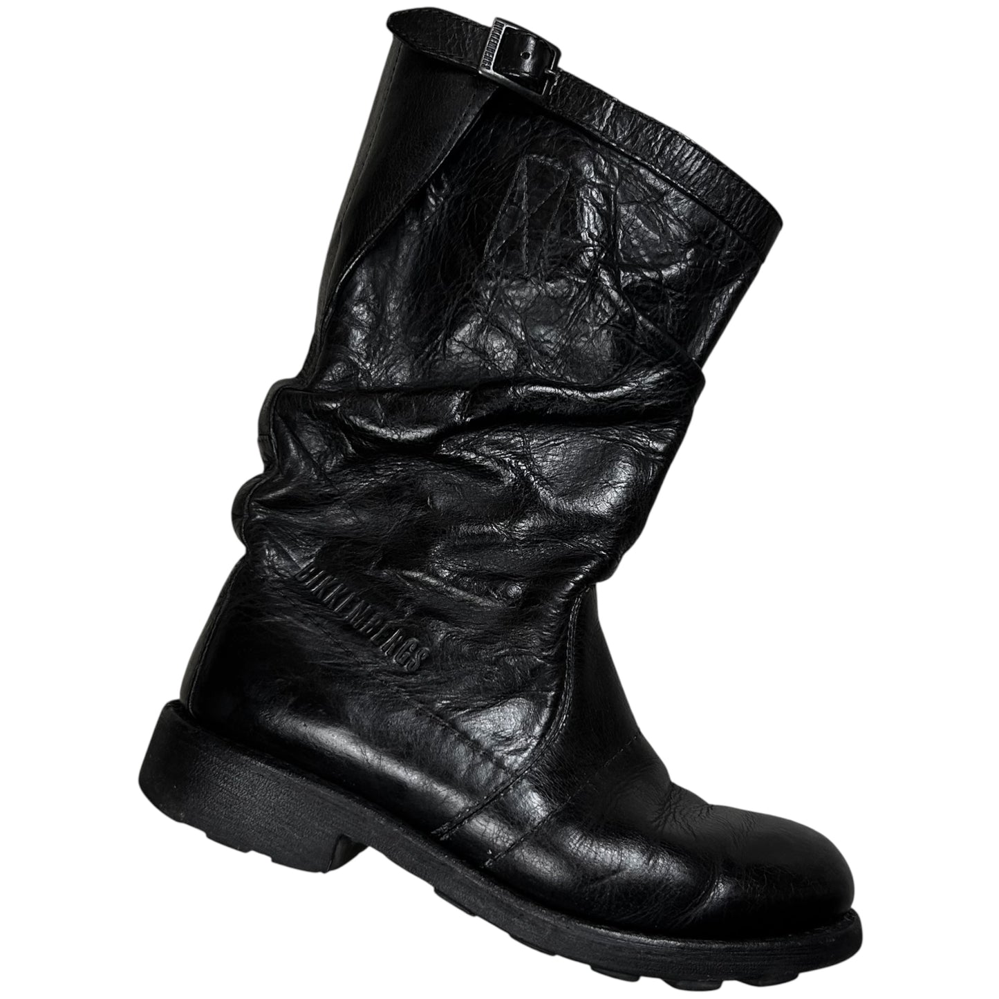 Dirk Bikkembergs Buckled Waxed Leather Boots