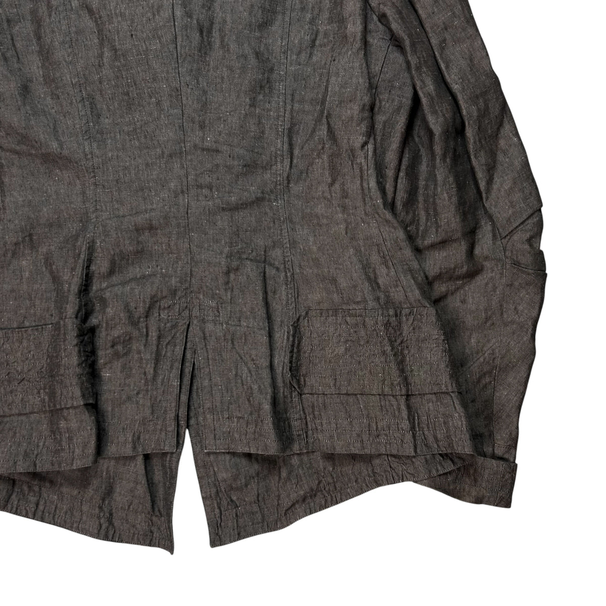 Dries Van Noten Contrast Fold Neck Linen Jacket - SS04
