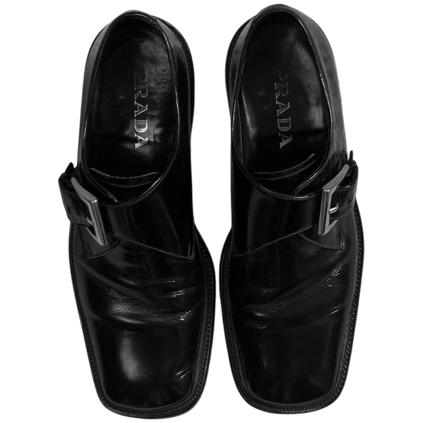 Prada Squared Monk Strap Derbies
