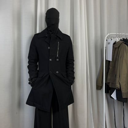 Dirk Bikkembergs Double Breasted Military Wool Coat