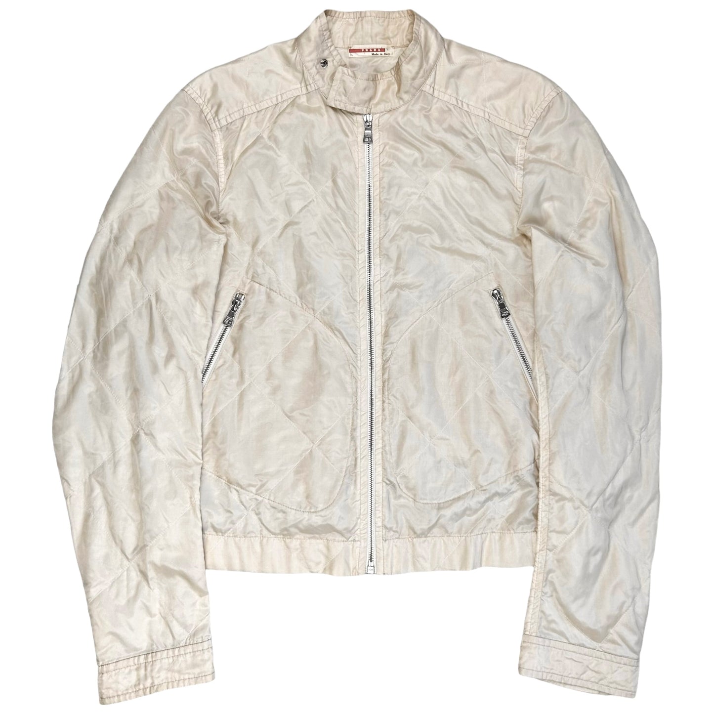 Prada Quilted Eyelet Bomber Jacket