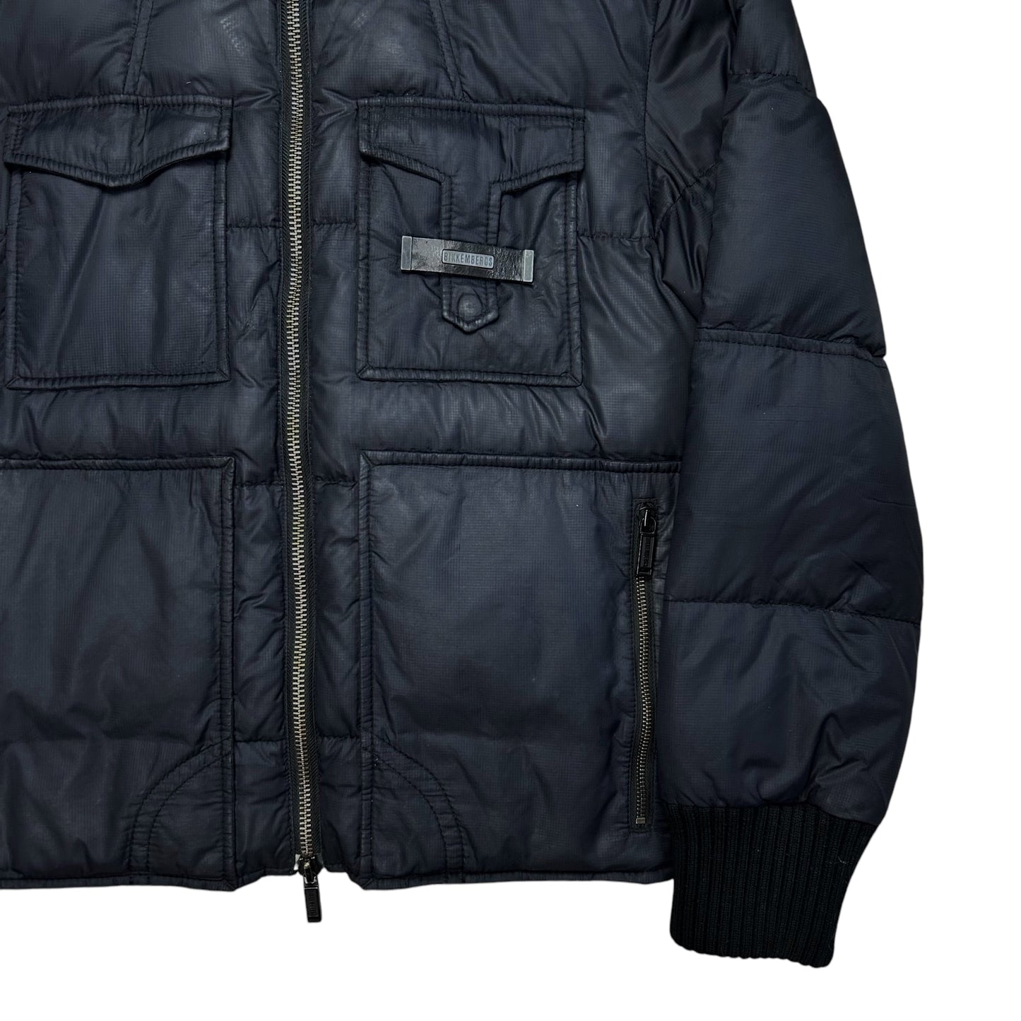 Dirk Bikkembergs Double Collar Cargo Puffer Jacket