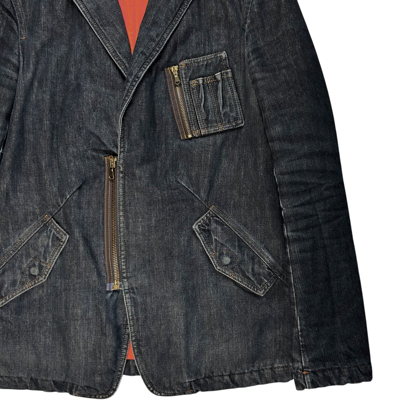 RAF by Raf Simons Padded Cargo Denim Blazer