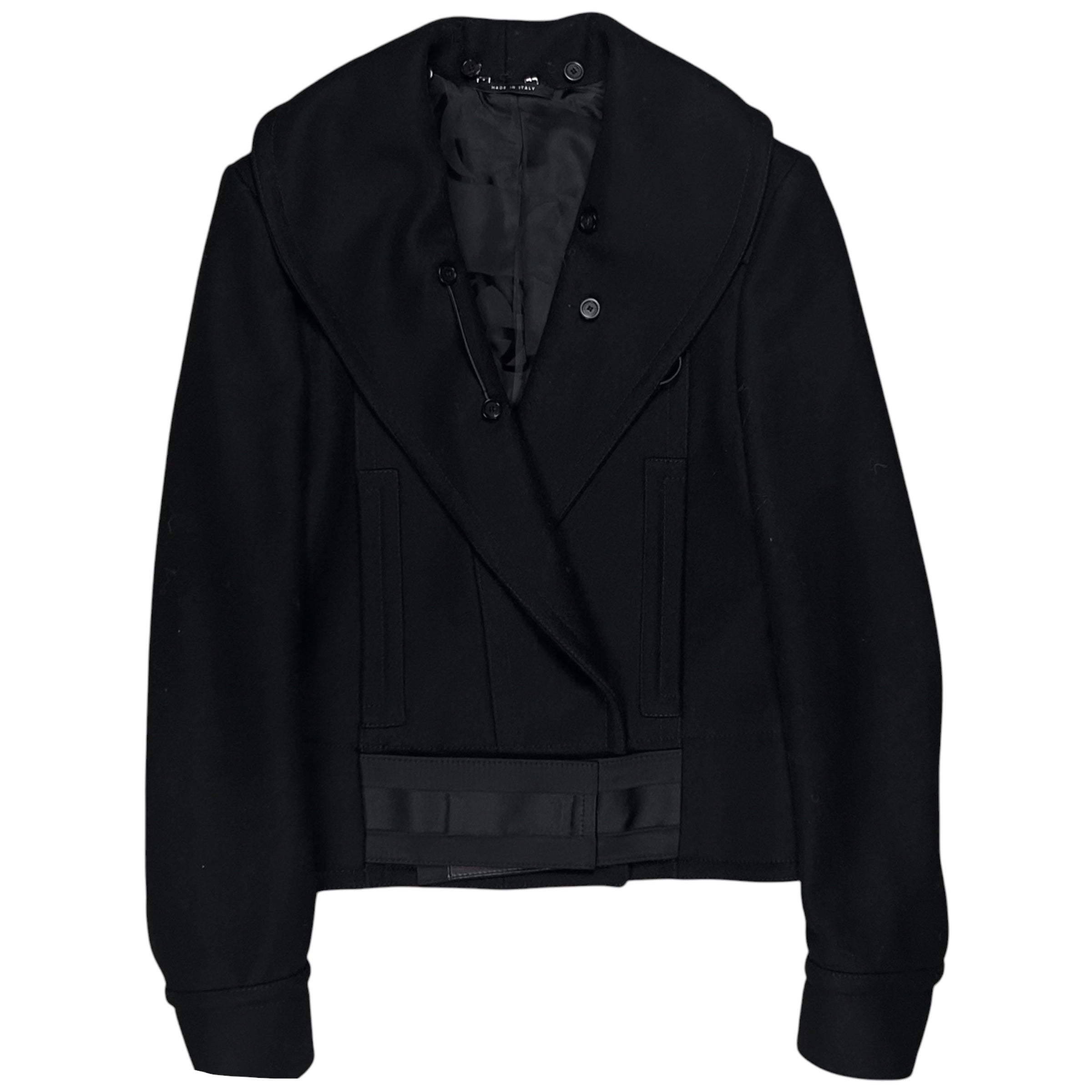 Gucci by Tom Ford Asymmetric Velcro Belted Cashmere Jacket - AW04