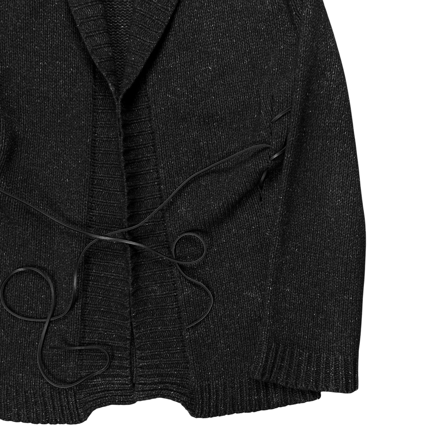 Ann Demeulemeester Hooded Leather String Cardigan - AW02