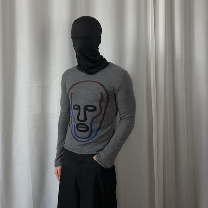Comme des Garcons Shirt Face Intarsia Wool Sweater - SS19