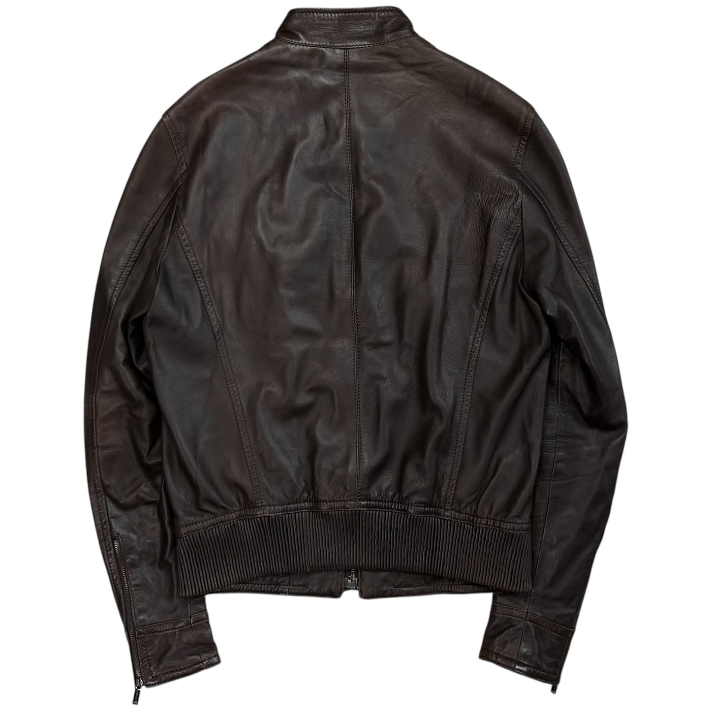 Dirk Bikkembergs Cargo Racer Bomber Leather Jacket