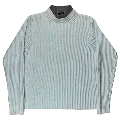 Jil Sander Double Layered Mockneck Silk Cashmere Sweater - SS12