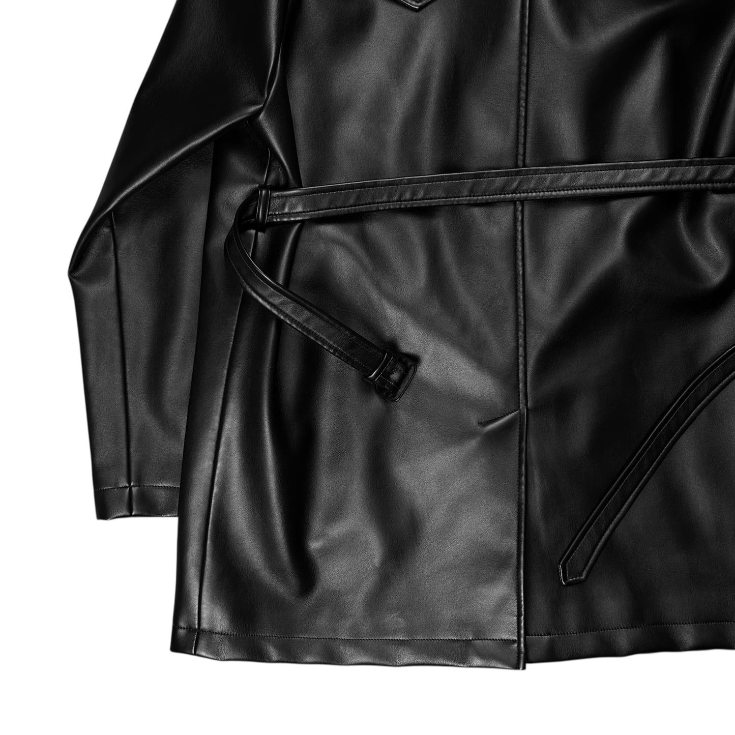 Maison Margiela Belted Vegan Leather Blazer - AW19