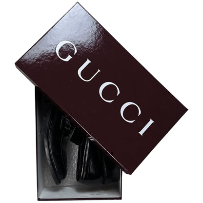 Gucci by Tom Ford Contrast Stitch Metal Logo Penny Loafers - AW96