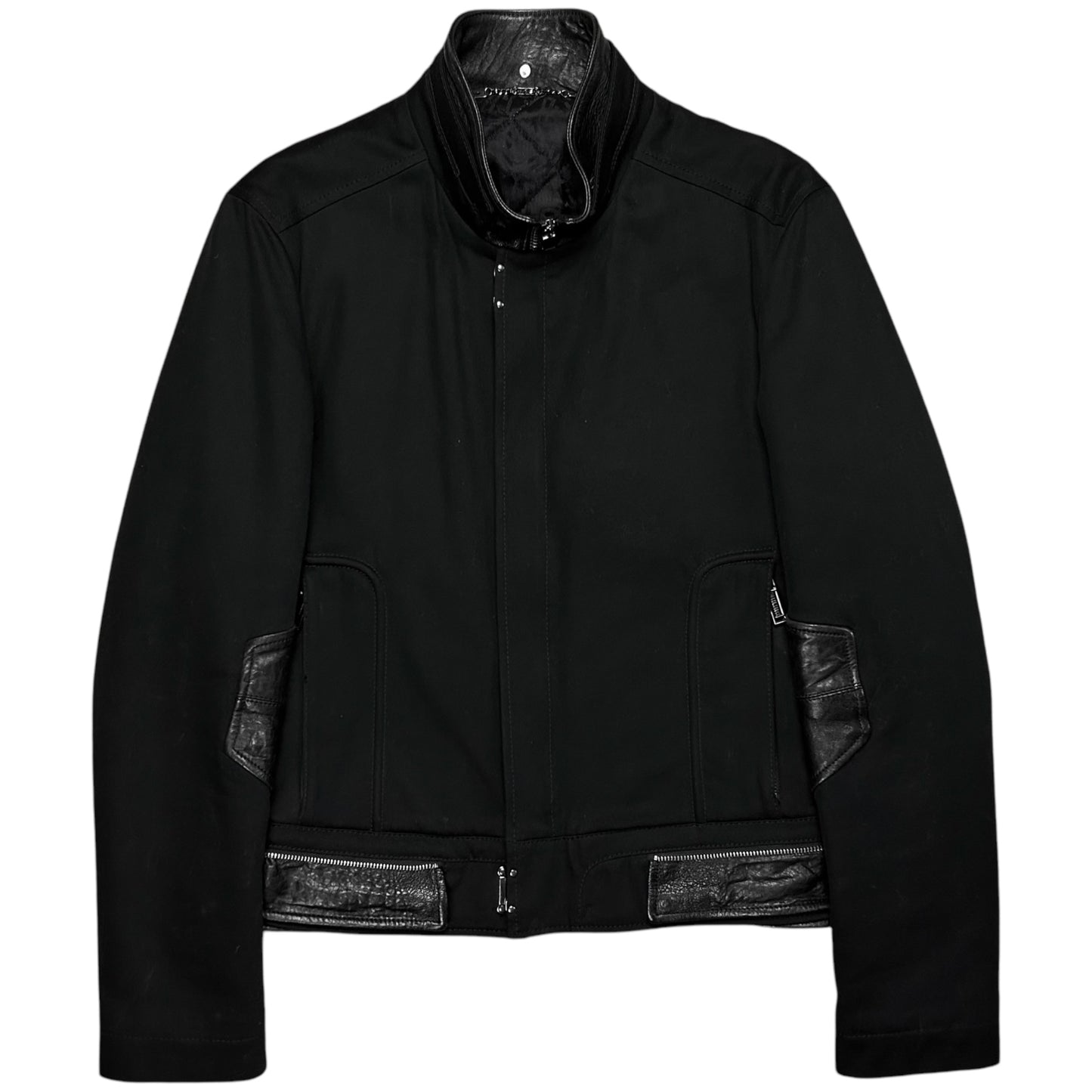 Dirk Bikkembergs Leather Patched Zip Biker Jacket