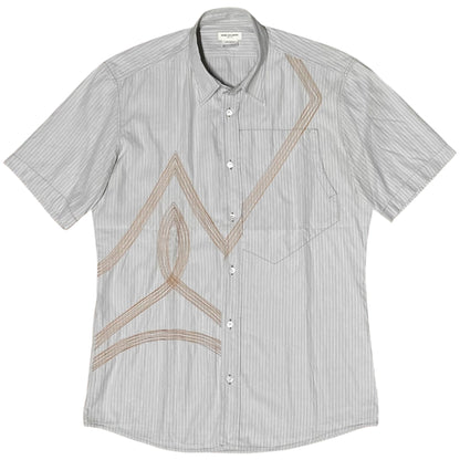 Dries Van Noten Embroidered Pocket Patch Stripe Shirt