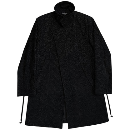 Ann Demeulemeester Embroidered Black Precision Coat - AW14