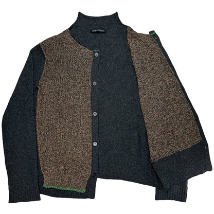 Y’s Yohji Yamamoto Contrast Panel Knit Cardigan