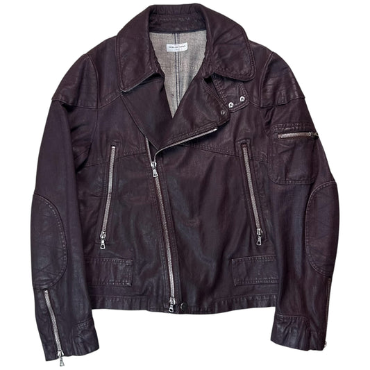 Dries Van Noten Waxed Multi Zip Biker Jacket - AW14