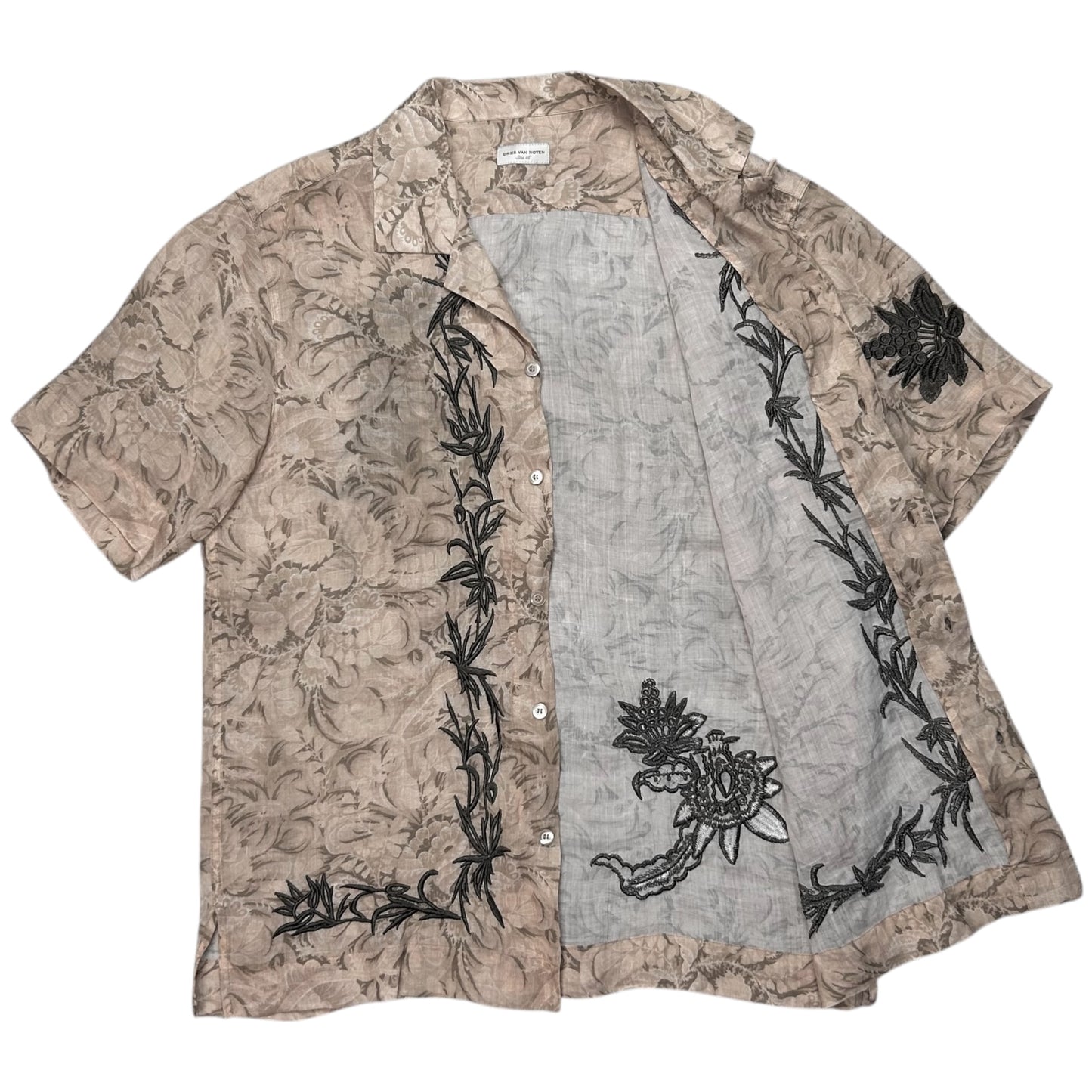 Dries Van Noten Floral Embroidered Camp Collar Shirt - SS18