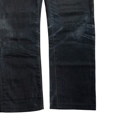 Dior Homme Dark Coated Whisker Straight Jeans - SS05