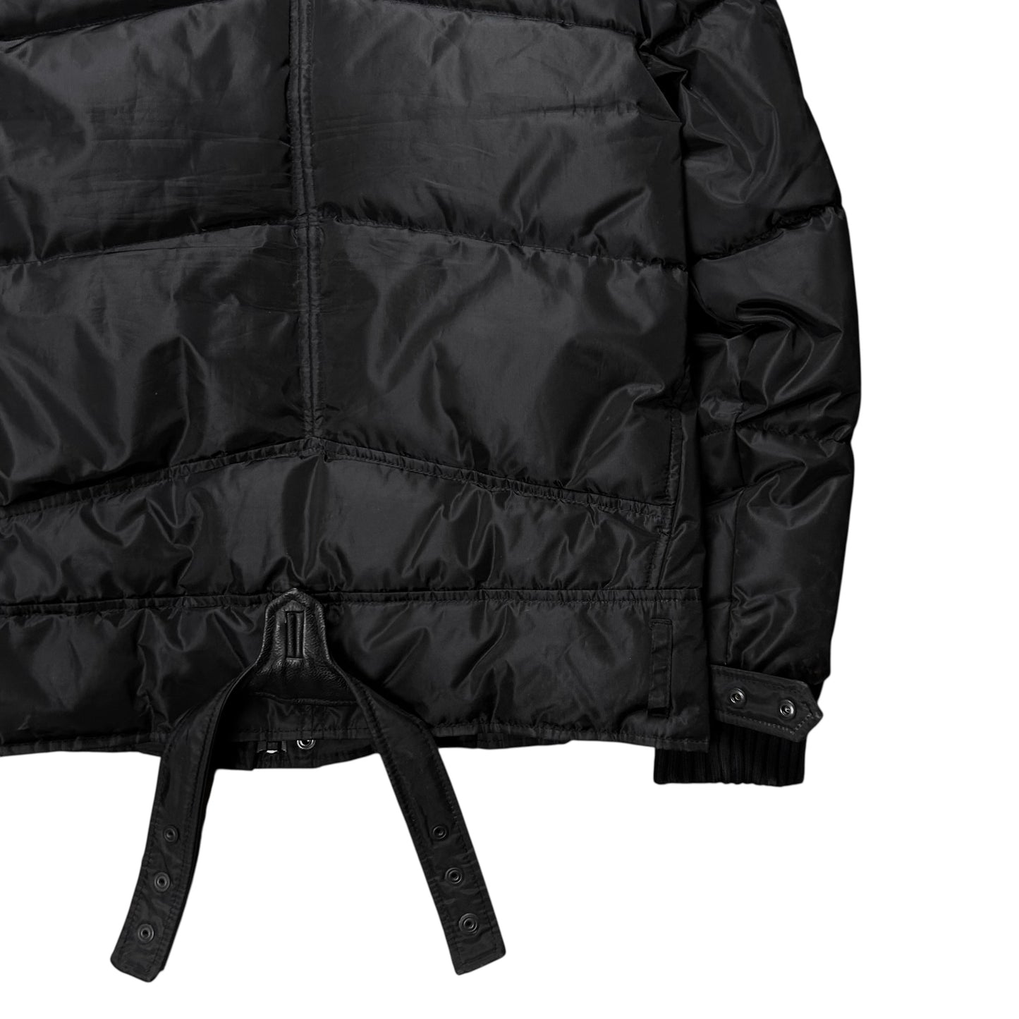 Dirk Bikkembergs Belted Rabbit Fur Hood Puffer Jacket - AW09
