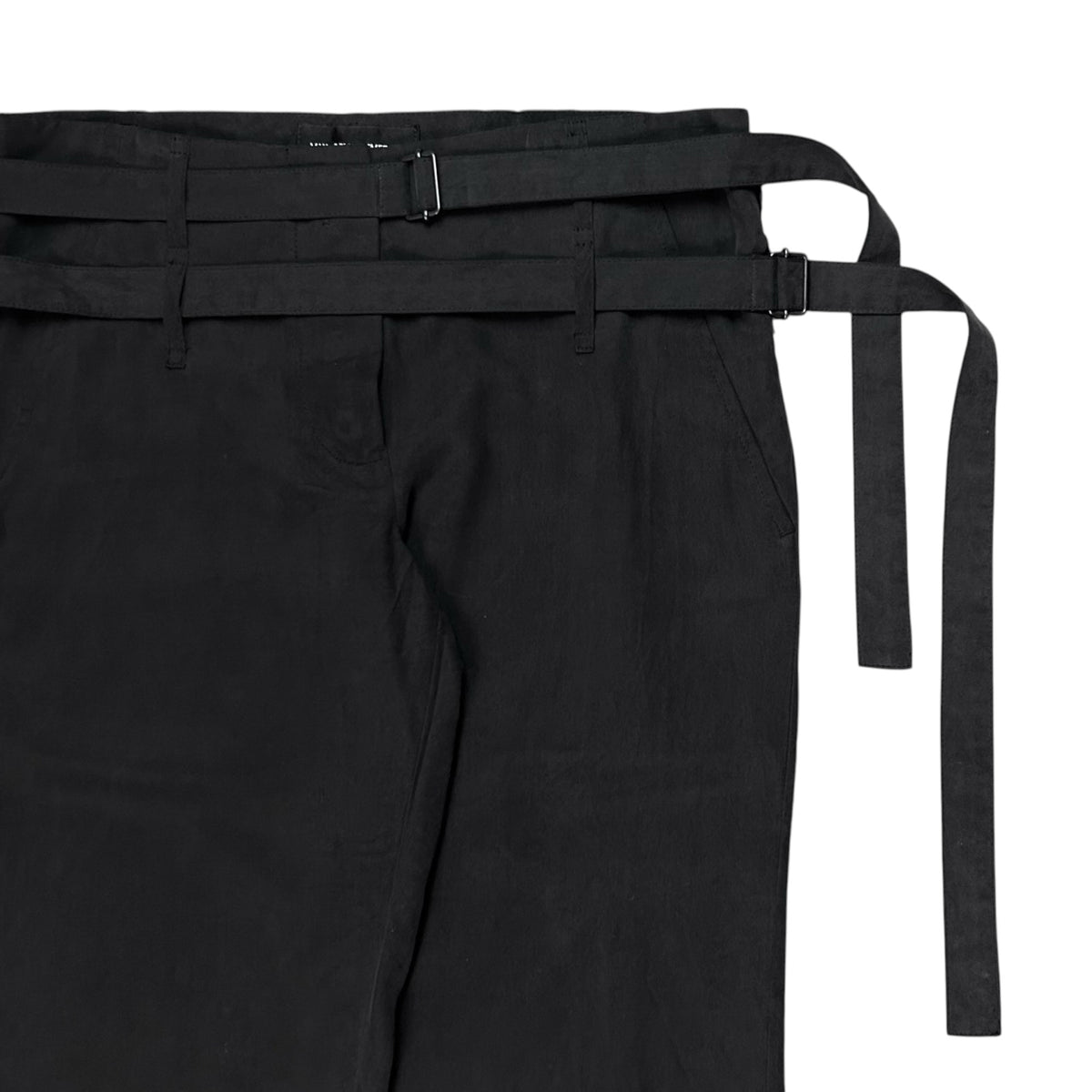 Ann Demeulemeester Dual Bondage Strap Cropped Silk Trousers - SS03