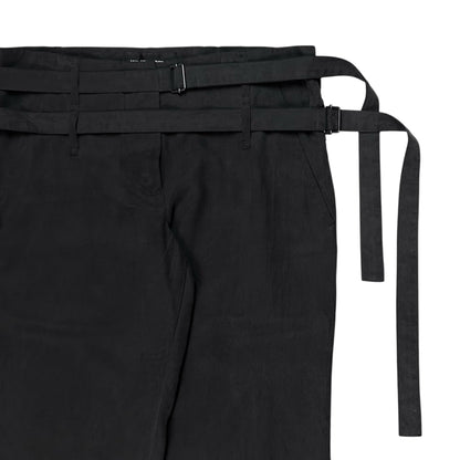 Ann Demeulemeester Dual Bondage Strap Cropped Silk Trousers - SS03