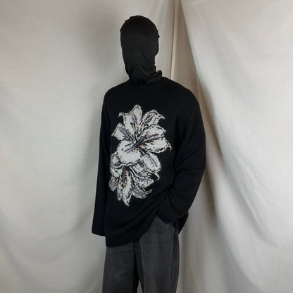 Yohji Yamamoto Pour Homme Flower Intarsia Knit Sweater - AW22