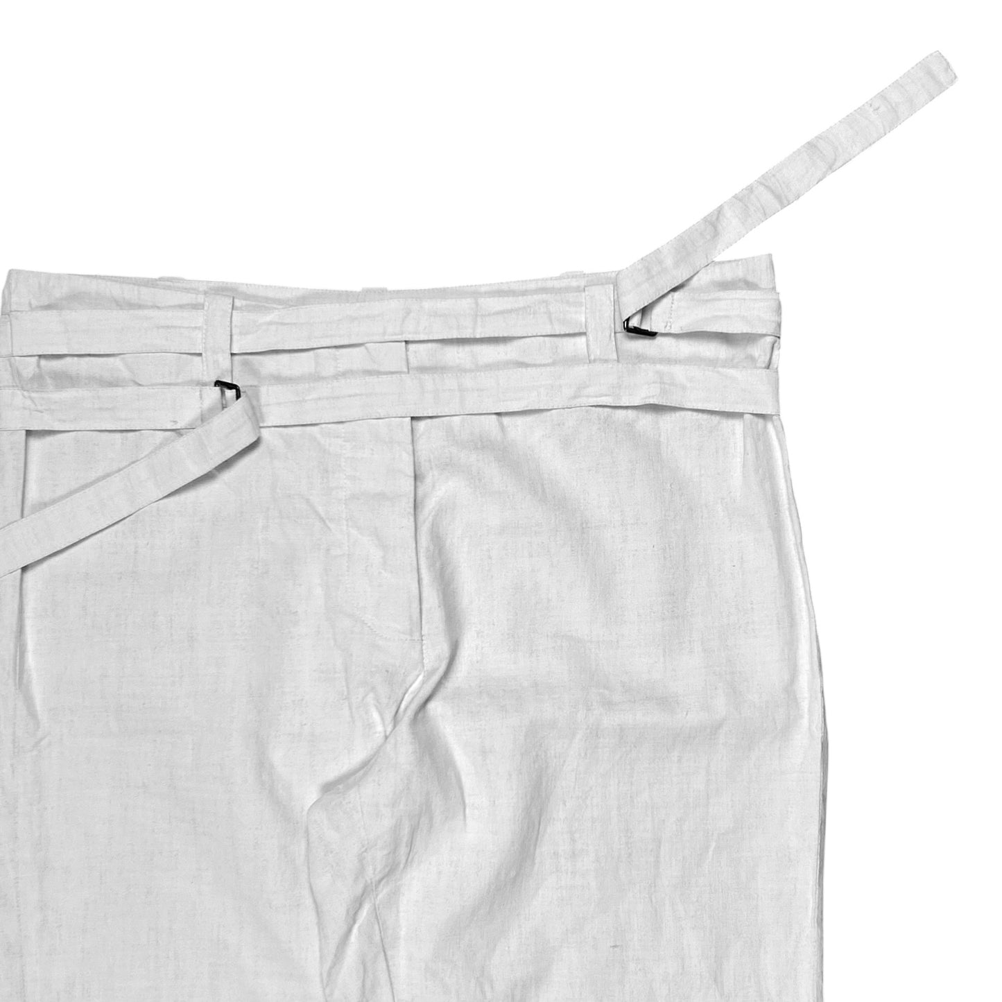 Ann Demeulemeester Dual Bondage Belt Coated Linen Pants - SS03