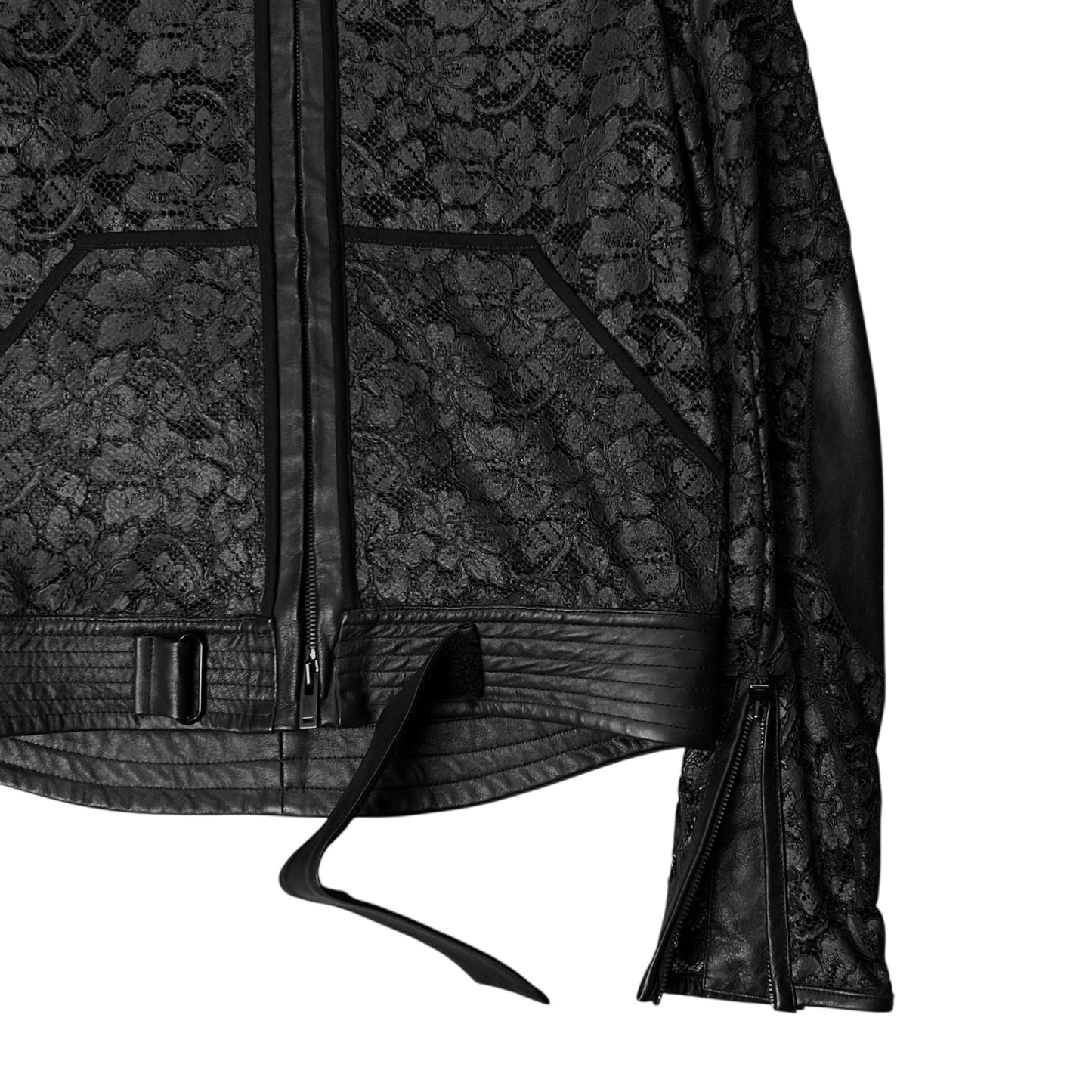 Maison Margiela Hooded Lace Zip Leather Jacket - SS16