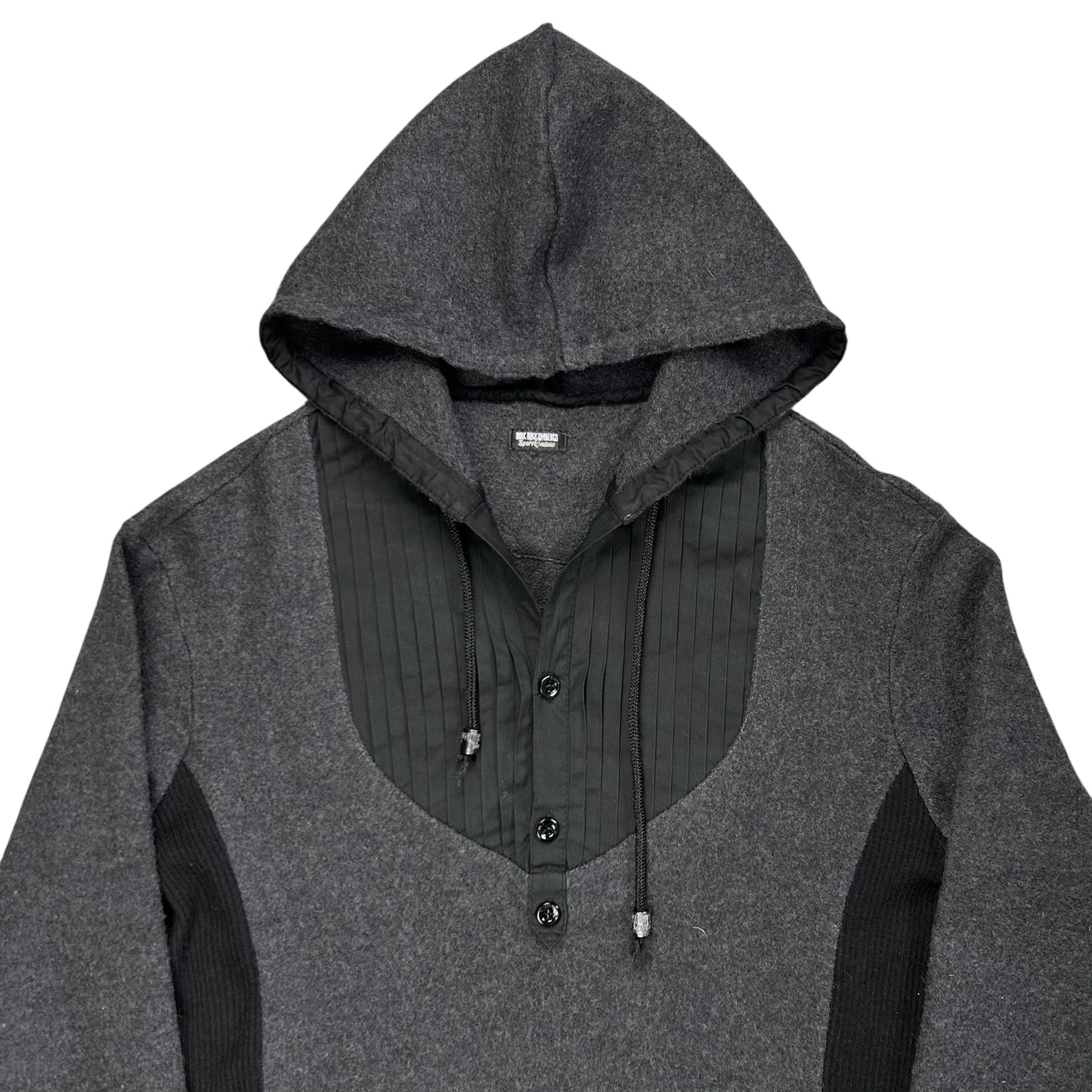 Dirk Bikkembergs Multi Fabric Button Hoodie