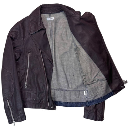 Dries Van Noten Waxed Multi Zip Biker Jacket - AW14