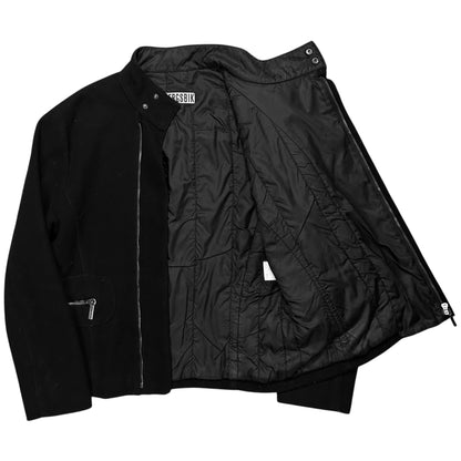 Dirk Bikkembergs Multi Back Zip Wool Bomber Jacket
