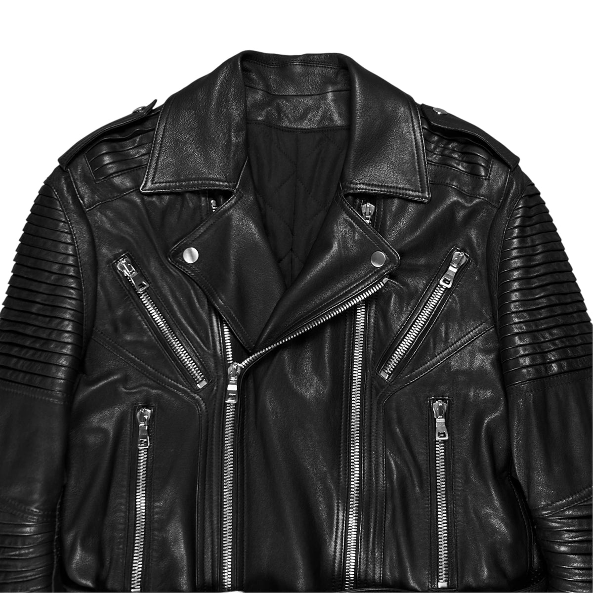 Balmain by Olivier Rousteing Belted Multi Zip Leather Field Sample Jacket - AW18