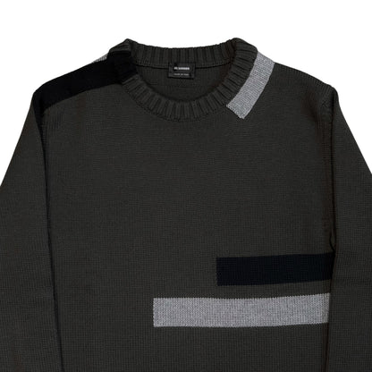 Jil Sander Gemoetric Intarsia Stripe Knit Sweater - AW16