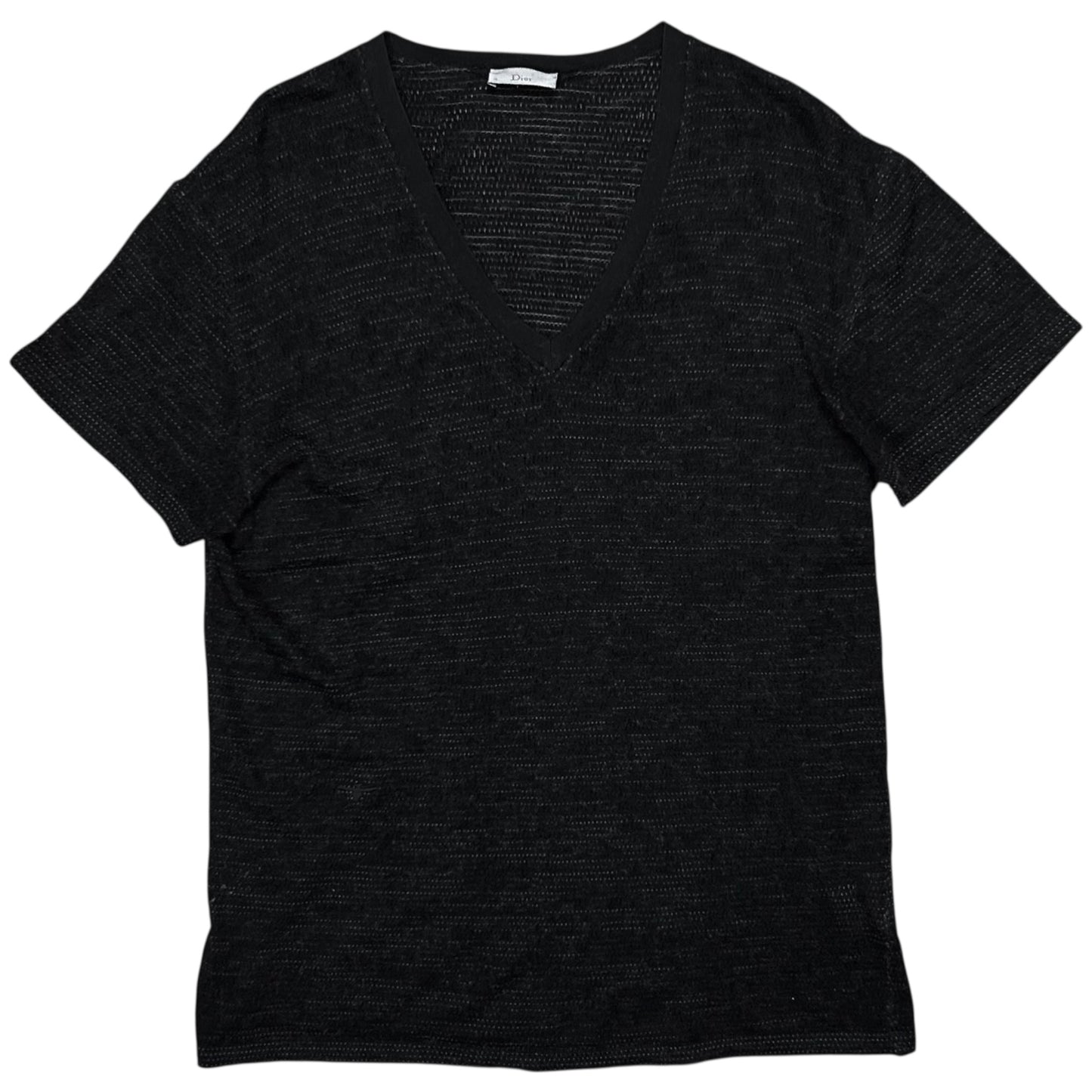 Dior Homme Perforated Wool V-Neck T- Shirt - SS11
