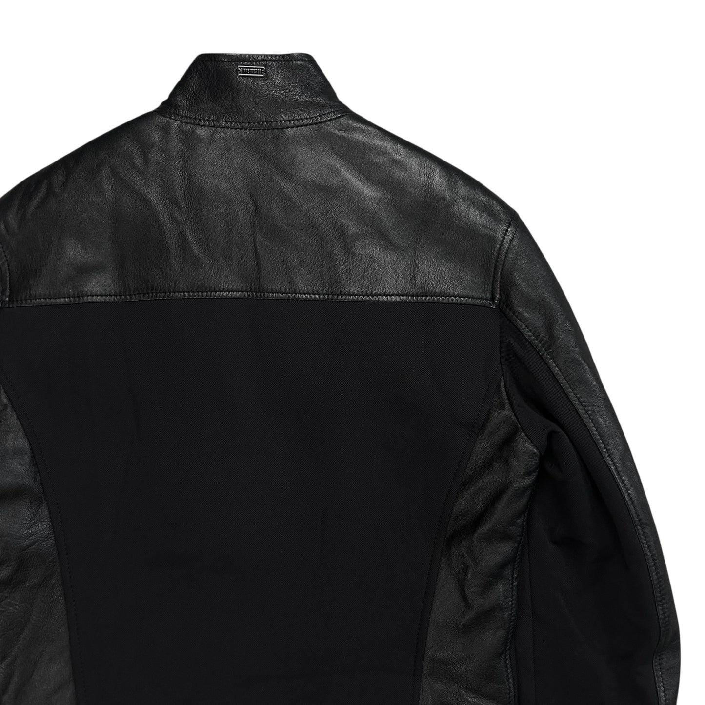 Dirk Bikkembergs Dual Fabric Moto Leather Jacket