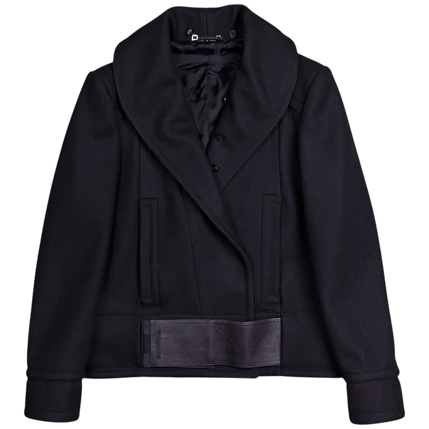 Gucci by Tom Ford Asymmetric Velcro Belted Cashmere Jacket - AW04