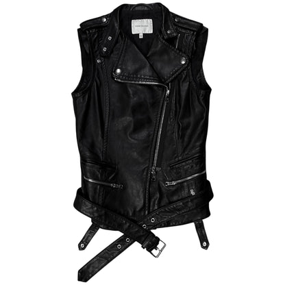 Balmain by Olivier Rousteing Belted Biker Leather Vest - SS12