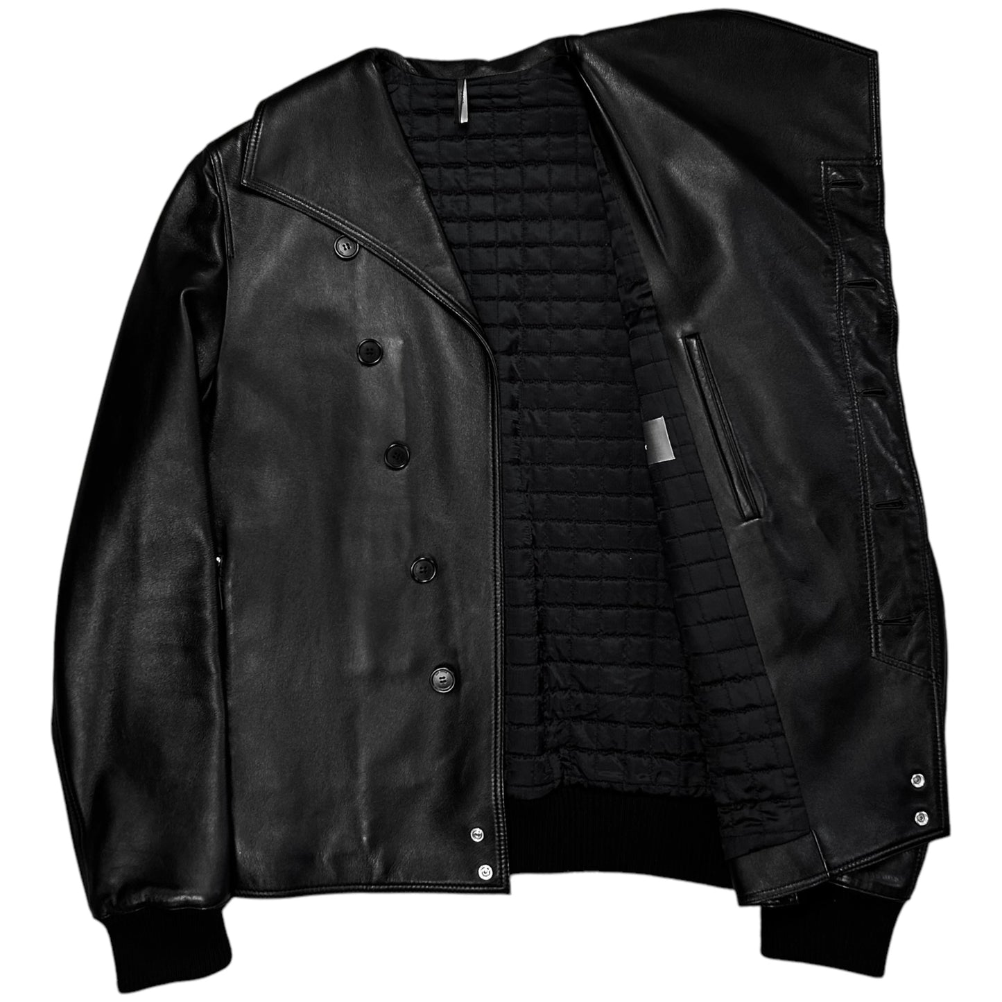 Dior Homme Asymmetric Drape Collar Leather Jacket - AW09