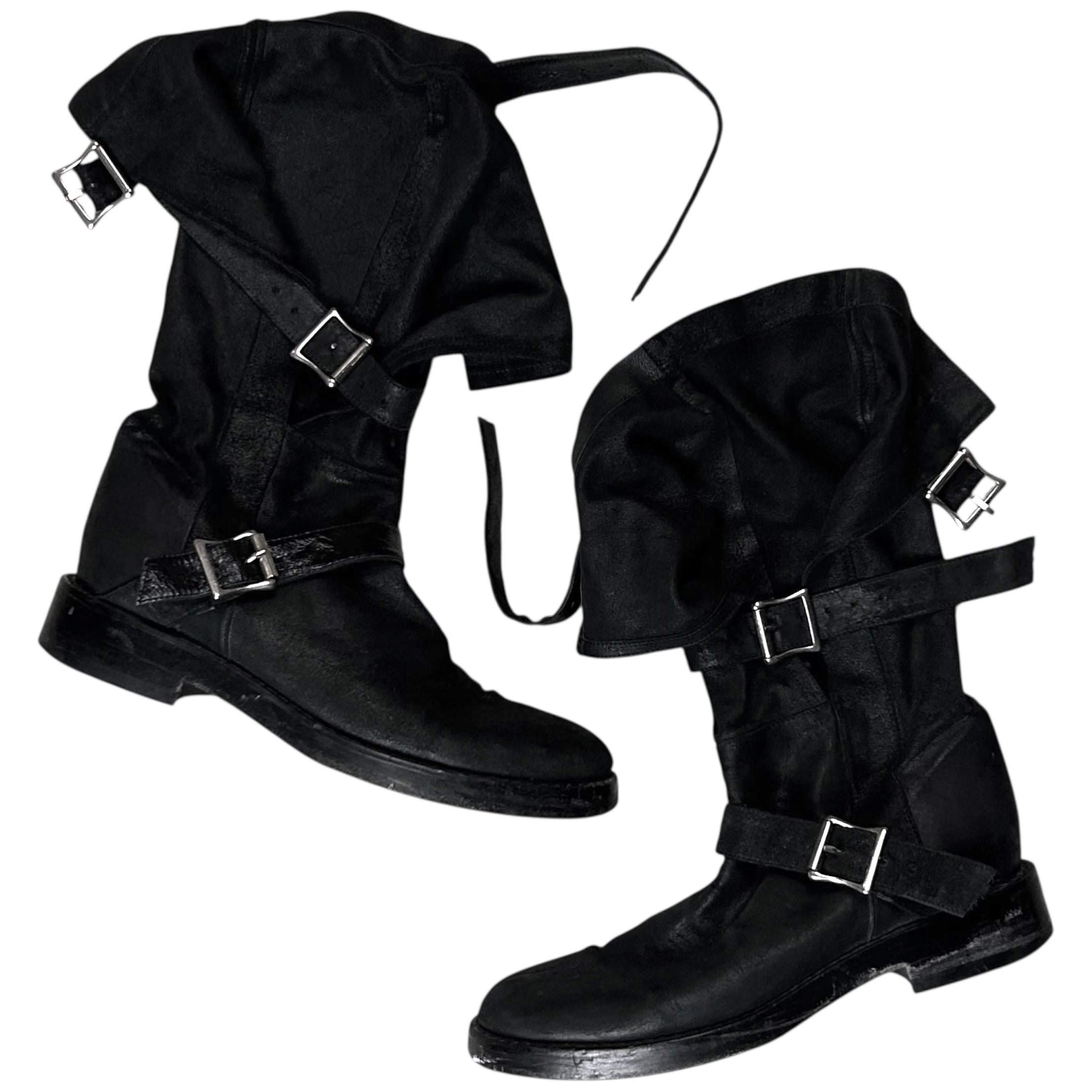 Ann Demeulemeester Triple Belt Pirate Boots - SS03 – Vertical Rags